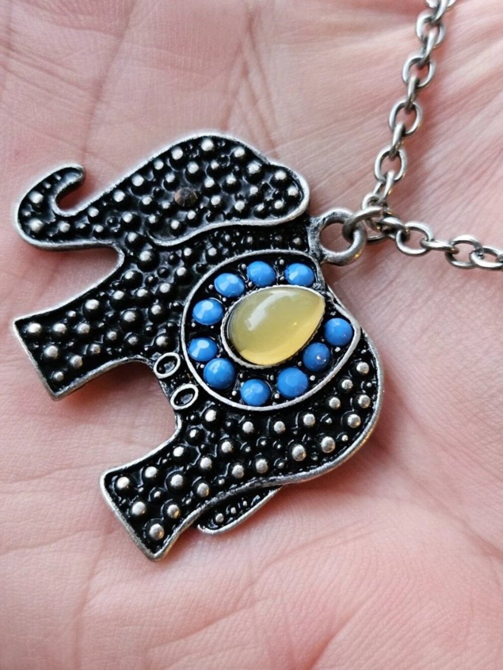Decree ELEPHANT Black Pendant Necklace Fashion Jewelry Necklace New w/ Tag